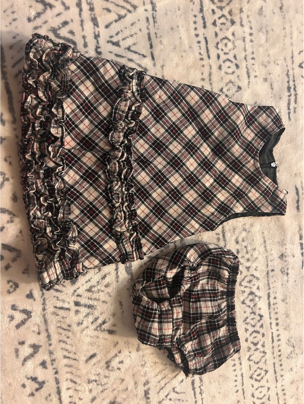 The Children's Place 12 Months Plaid Dress and Matching Bloomers Set